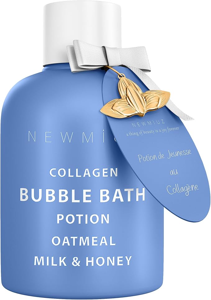 Collagen Luxury Bubble Bath Long Lasting Foam with Oatmeal Milk Honey Moisturizing Relaxing Stress Relief Calming Self Care Spa Gift for Women and Men