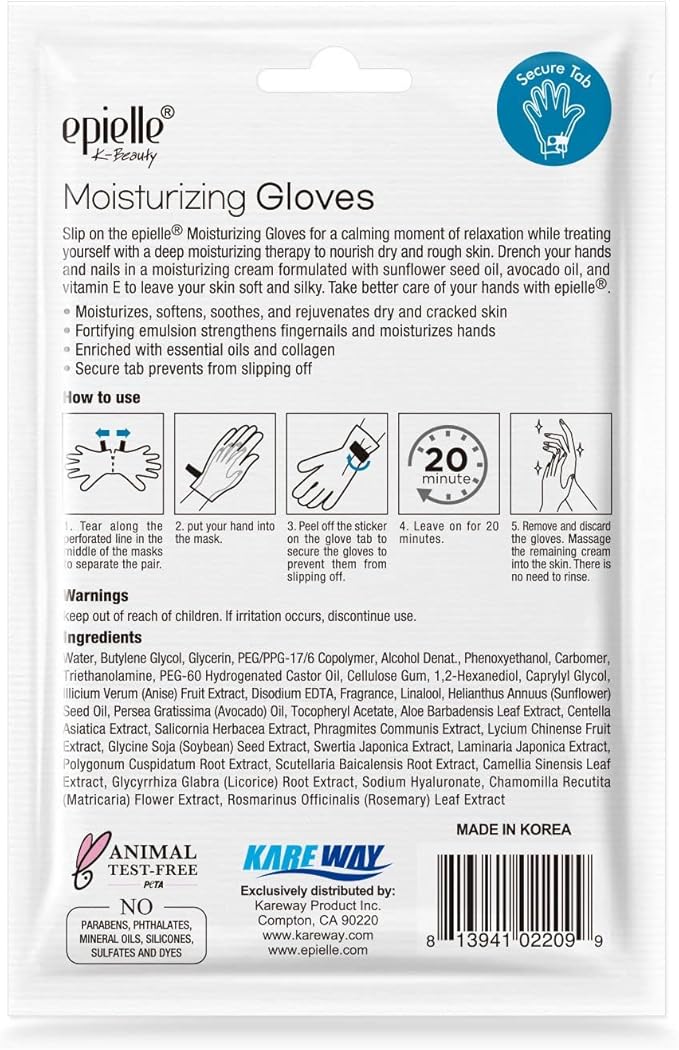 Epielle Hydrating & Moisturizing Hand & Foot Masks, Relieve and Soften Dry, Rough Skin, Self Care Gifts for Women, Spa Kit, Stocking Stuffers, 6 Moisturizing Gloves & 6 Moisturizing Socks