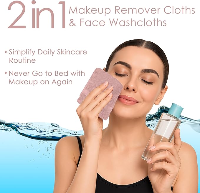 DAN RIVER 12-Pack Premium 100% Cotton Dusty Rose Face Towels – Reusable Face Towel Set, Soft & Absorbent wash Cloths for Your face, Bathroom & Body – Hand and Face Towels, 550 GSM (12x12 in)
