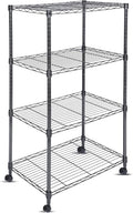 Whitmor 4 Tier Shelving Unit, Adjustable Storage Shelves with Wheels, Wire Shelving, 400 lbs Capacity per Shelf, Max 1600 lbs Total for Laundry, Kitchen, Garage, 24" L x 14" W x 47" H, Black