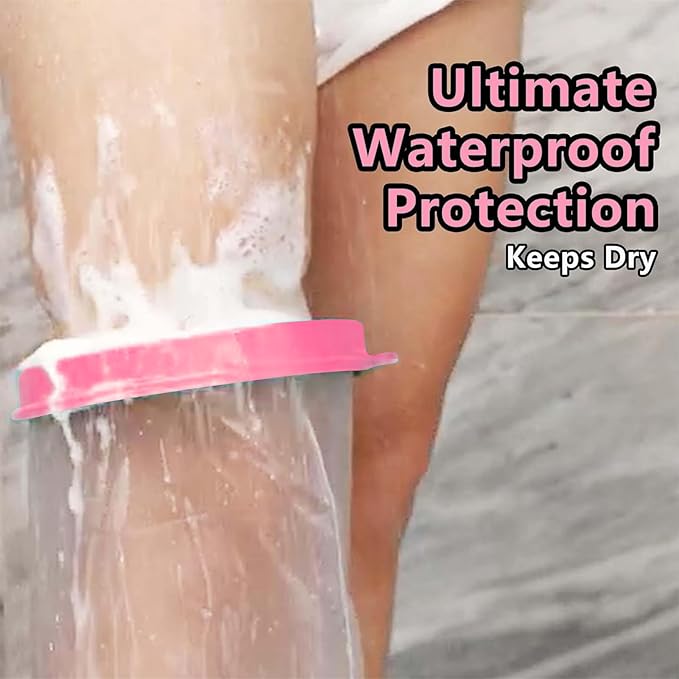 Waterproof Cast Covers for Shower Leg, Adult Cast Bag Cover Protector, Showering/Swimming/Bath Boots for Foot after Surgery, Broken Ankle Wound Recovery Supplies/Accessories, Boot, Sleeve, Pink