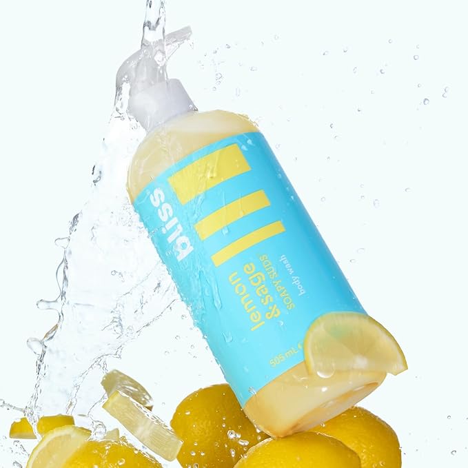 Bliss Soapy Suds Body Wash - Lemon and Sage - 17 Fl Oz - Gentle and Hydrating for Supremely Soft Skin - Paraben Free - Vegan & Cruelty Free