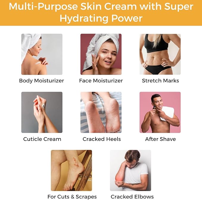 RaGaNaturals Mango Butter Hand & Body Cream for Dry Skin - All Natural, Tropical, Smell Good Moisturizer with Vitamin E and Avocado Oil - Non-Greasy, Vegan, Cruelty-Free Lotion for Women, Men - 8 Oz