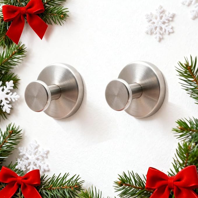 Shower Hooks for Inside Shower,Suction Cup Hooks for Glass Window,Removable Towel Hooks for Bathrooms,2 Packs(Silver)
