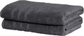Mosobam Luxury Turkish Set of 2 Bath Towels 30X58 Charcoal Gray (Dark Grey) 700 GSM Bamboo Viscose & Aegean Turkish Combed Cotton