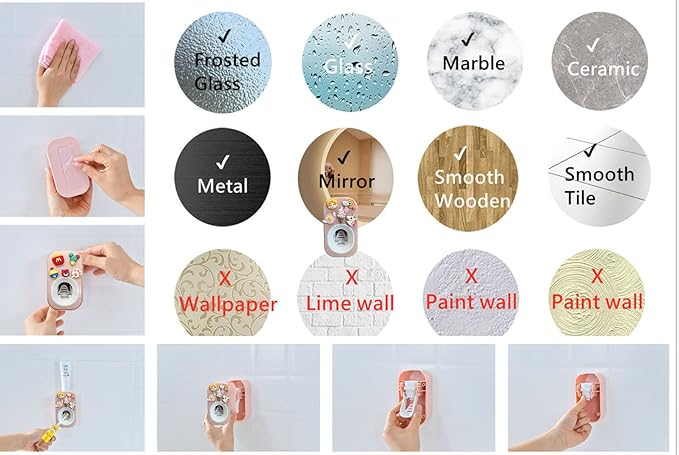 Automatic Kid Toothpaste Dispenser Wall Mounted for Bathroom,Toothpaste Squeezer for Kids & Family Shower by Mr. Thumbs (2pc,Astronaut& Unicorn)