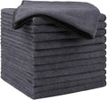 HOMEXCEL Microfiber Cleaning Cloths 12 Pack, Premium 16 x 16 inch Microfiber Towel for Cars, Ultra Absorbent Car Washing Cloth, Lint Free Streak Free Wash Cloths for Car, Kitchen, and Window, Grey