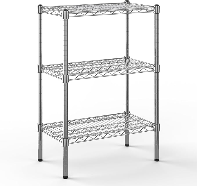 14" Deep x 24" Wide x 34" Height Wire Shelving Kit | 3-Tier | NSF Commercial Storage Rack Unit