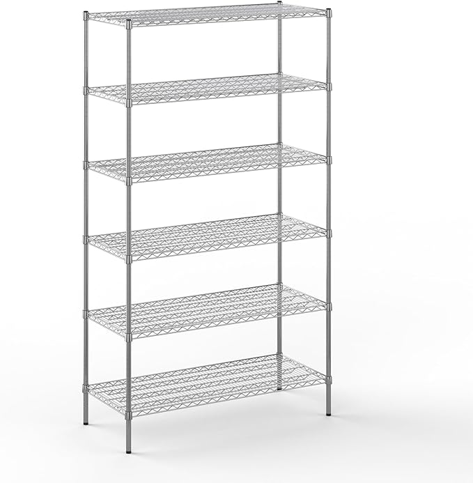 21" Deep x 48" Wide x 86" Height Wire Shelving Kit | 6-Tier | NSF Commercial Storage Rack Unit