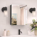 TokeShimi 16 x 20 Surface Mount Medicine Cabinet Aluminum, Tempered Frameless Bathroom Mirror with Storage Adjustable, Black Recessed Medicine Cabinet with Mirrored for Bathroom Farmhouse