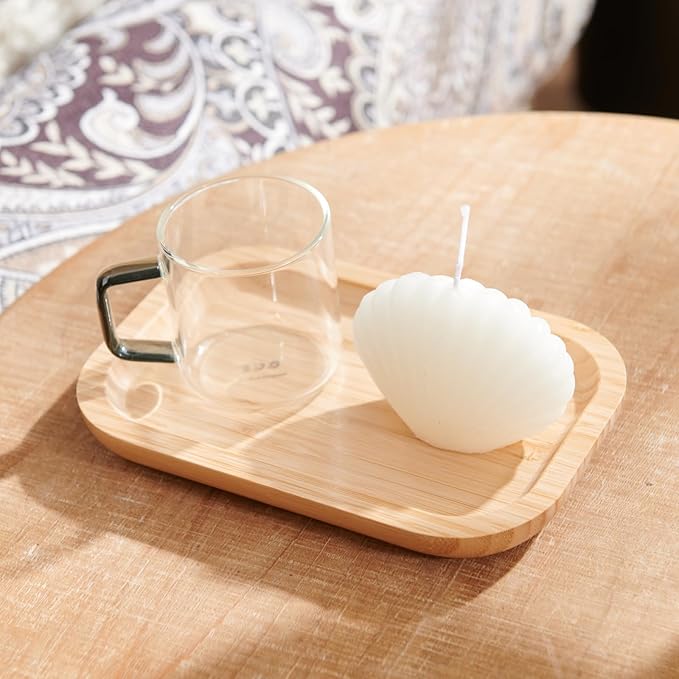 Bamboo Vanity Tray, Bathroom Counter Tray, Toilet Paper Basket Storage for Toilet Tank, Bathroom, Kitchen Counter 7.8 x 5.1 x 0.8 inch