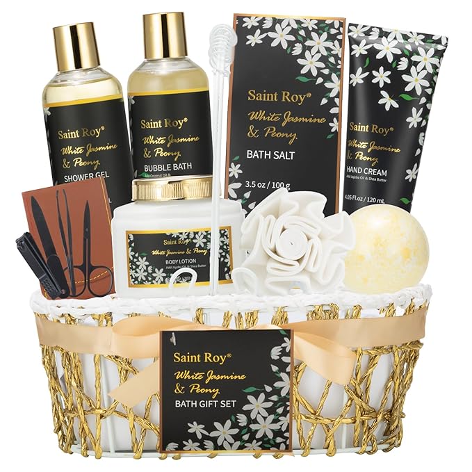 Spa Gift Basket Set for Woman, Bath and Body Gift Basket for Women Gifts Valentines Gifts Christmas Gifts for Women, Beautiful Teen Girl Birthday Gifts, Bath Kit Gift for Mothers Day