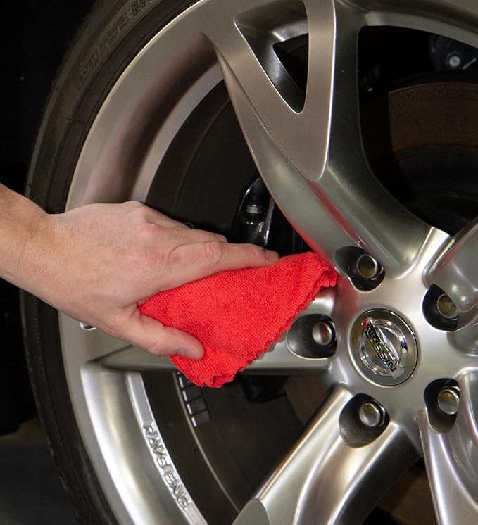 Arkwright Smart Rags in Box - (Pack of 50) Lint Free Microfiber Cleaning Cloth, Scratch & Streak-Free, Dispensable Wash Towels for Cars, Window Glass, and Auto Shop, 12 x 12 in, Red