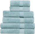 Christy Supreme Hygro Family Towel Set | Mineral Blue | 100% Luxury Supima Cotton | Ultra Soft | Super Absorbent | 650GSM | 2 Bath Sheets 2 Bath Towels 2 Hand Towels