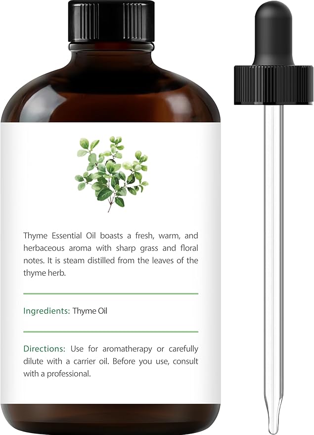 Handcraft Blends Thyme Essential Oil – Huge 4 Fl Oz – 100% Pure and Natural – Premium Grade Essential Oil for Diffuser and Aromatherapy, Skin, Massage, Candle and Soap Making Fragrance
