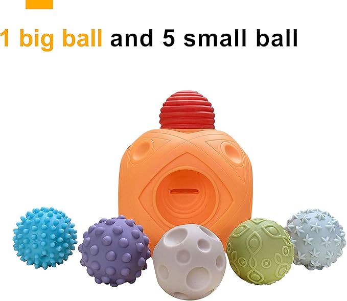 Balls for Toddlers 1-3 Baby Sensory Toys, Montessori Toys for Babies 6-12 Months Baby Toys, Sensory Ball BPA Free Teething Gift Toddler Balls Bath Toys with Bright Color Multi Textured
