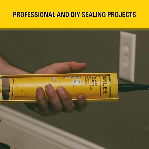 Stanley S421 All-Purpose RTV Silicone Sealant (12 x 10.1 fl.oz.) – 100% Waterproof Translucent Caulk | Industrial-Grade Silicone for Kitchen, Bathroom, Shower, Window, Door, Indoor & Outdoor Use