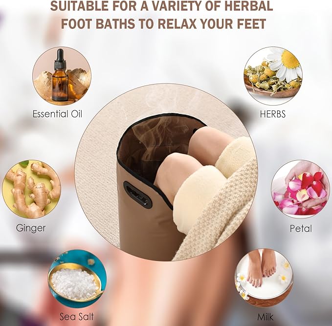 Collapsible Foot Bath Basin with Drainage Hole, Portable Foot Soak Tub with Handles, Travel & Camping Foot Spa Water Bucket
