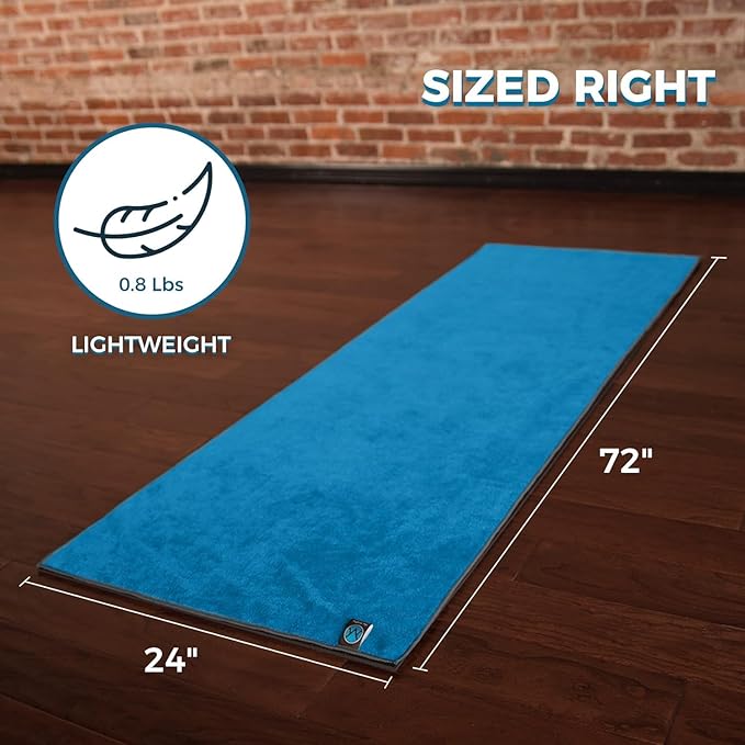 Youphoria Yoga Microfiber Non-Slip Towel - Hot Yoga Mat Towel for Enhanced Grip and Sweat Absorption