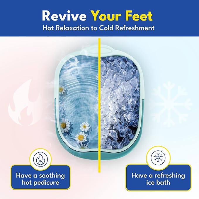 Foot Soaking Tub for Soaking Feet, Collapsible Foot Tub, Foot Bath Soak Tub with Massage Nodes, Large Pedicure Foot Spa Bucket, Portable Foot Soaker Container for Foot Care Routine at Home