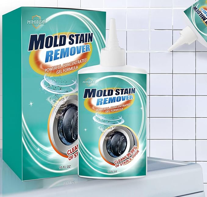 Bleach Stain Remover Gel, Heavy-Duty Tile Grout Cleaner - Bleach Washer Cleaner for Stain Removal in Bathroom, Kitchen, Washing Machine Seals & More | 10 Oz Multipurpose Household Cleaner