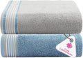 CASA COPENHAGEN He & She 2 Pieces Large Bath Sheet Set- Grey Violet + Dusty Blue, 550 GSM, Designed in Denmark Made of Soft Egyptian Cotton for Bathroom, Kitchen & Shower