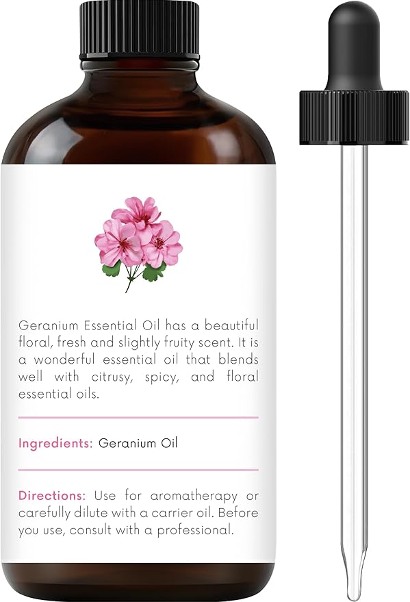 Handcraft Blends Geranium Essential Oil – 1 Fl Oz – 100% Pure and Natural – Premium Grade Essential Oil for Diffuser and Aromatherapy, Skin, Massage, Candle and Soap Making Fragrance