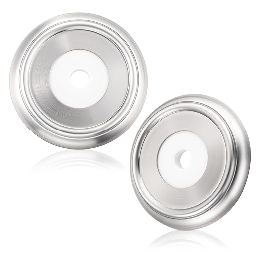 Enhon 2 Pack Metal Tub Spout Cover Ring, Bathroom Faucet Remodeling Wall Plate with Foam Gasket, 1-1/2 Inch ID and 3-5/8 Inch OD (Brushed Nickel)
