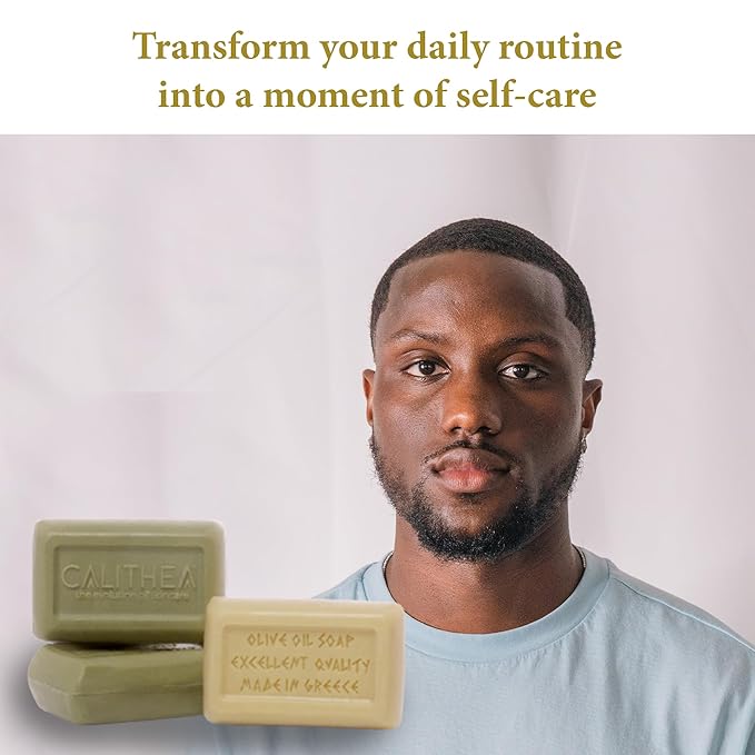 Calithea 3 Pack Soap Bars: Olive Oil Soap with Shea Butter & Oatmeal