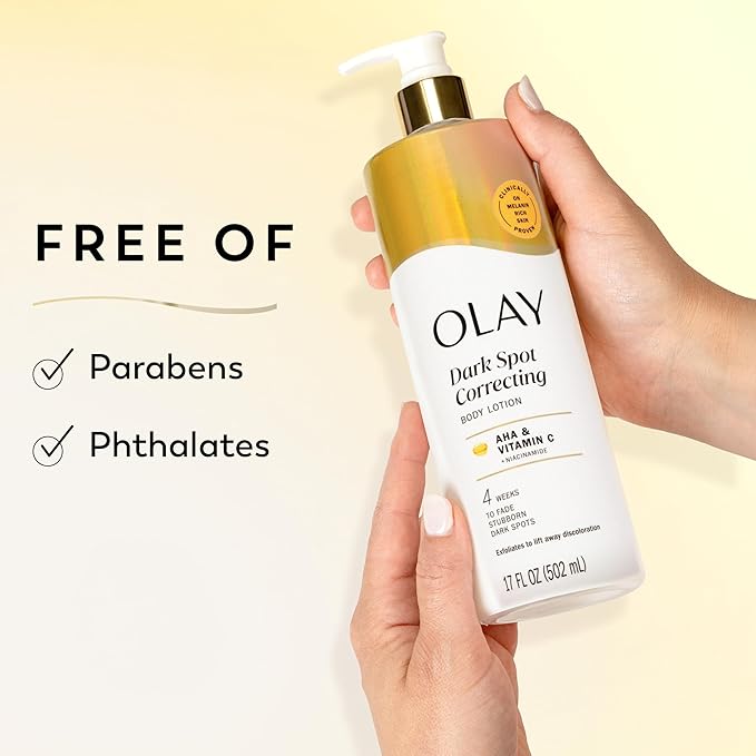 Olay Body Lotion for Women, Tone Enhancing with AHA Serum, Visibly Reduce Discolored Skin, 24hr Moisture & Hydration, Fast Absorbing Formula, Vitamin B3 Complex, For All Skin Types, 17 fl oz