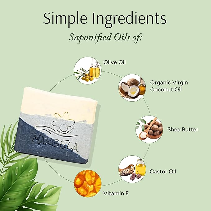Marbela Cosmetics Stone & Feather Handmade Soap Bar - Made in USA, Vegan Friendly, Palm Oil Free, Natural Bar Soap - Gentle Face & Body Soap for Daily Skin Care, Moisturizing & Nourishing - 3.5 oz