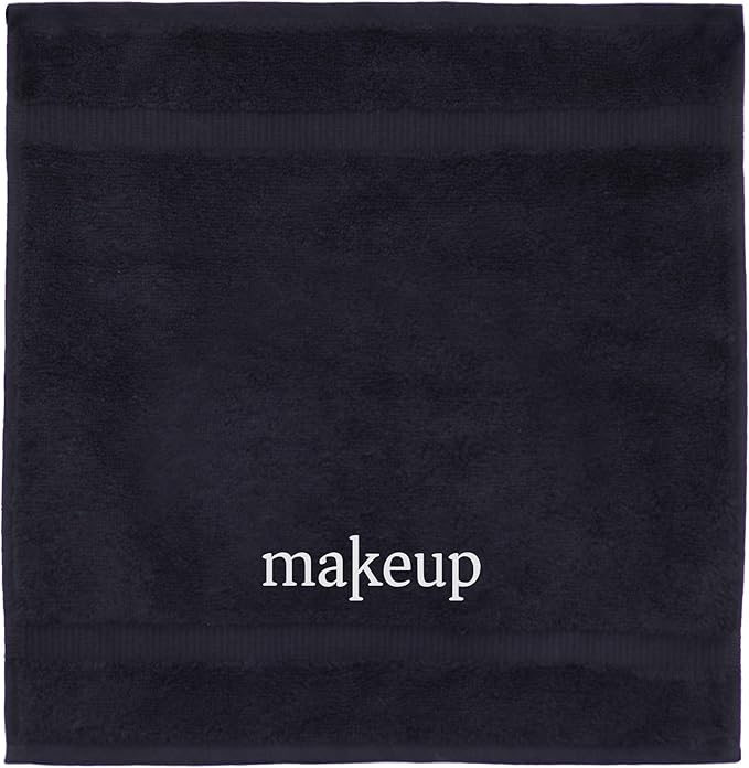 Chakir Turkish Linens Premium Cotton Absorbent Turkish Towels (Washcloth - 6 Piece - Black-Makeup)