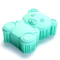 Premium Sensory Brush for Kids or Autism,Soft Silicone Body Scrubber,2 in 1 Sensory Room Occupational Therapy Fidget Brushes,Silicone Loofah,Pet Shower Brushes Bath Shampoo Brush(Bear-Teal)