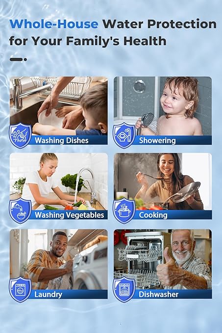 iSpring SGS-Tested Lead Removal Whole House Water Filter System, Reduces Sediments, Chlorine, and up to 99% Lead, Model: WGB32B-CPB, Pack of 1