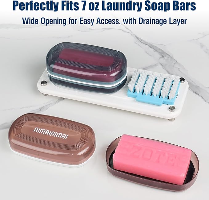 Shampoo Bar Holder Travel Case for Two Bars – Compatible with Kitsch Solid Shampoo & Conditioner Bars, Large Soap Container for Bathroom or Travel (1 Pack, Red Style A-Large)