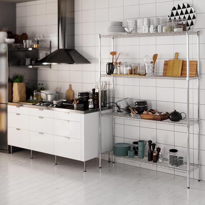 14" Deep x 54" Wide x 74" Height Wire Shelving Kit | 4-Tier | NSF Commercial Storage Rack Unit
