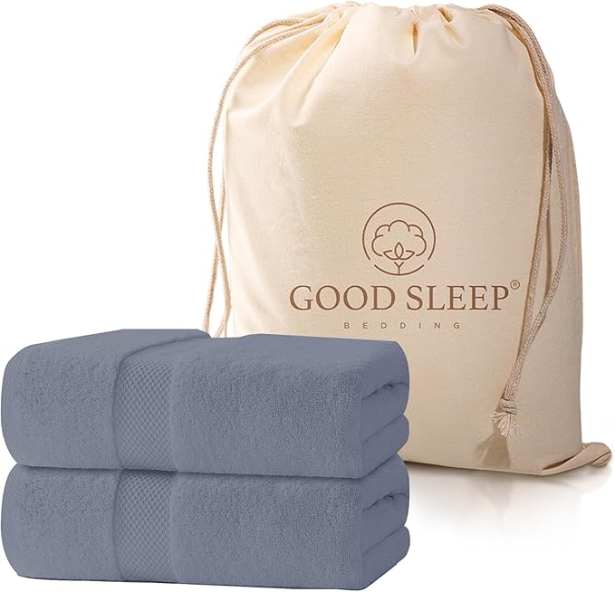 100% Cotton Bath Towels, Pack of 2 Towels for Bathroom, Luxury 700 GSM Bath Towel, Highly Absorbent Bathroom Towel Set, 30 x 60 Inches Large Bath Towels,Super Soft & Quick Dry Towel Set, Light Gray