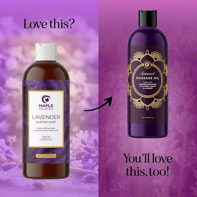 Premium Lavender Bubble Bath for Women - Moisturizing Foaming Bath Bubbles for Adults with Chamomile Clary Sage & Lavender Aromatherapy Oils for Relaxing Self Care - Paraben & Sulfate Free (16 Fl Oz)
