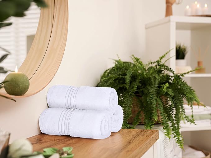 Utopia Towels 6 Piece Premium Hand Towels Set, 16 by 28 inches, 100% Ring Spun Cotton, Lightweight and Highly Absorbent Towels for Bathroom, Travel, Camp, Hotel, and Spa, White