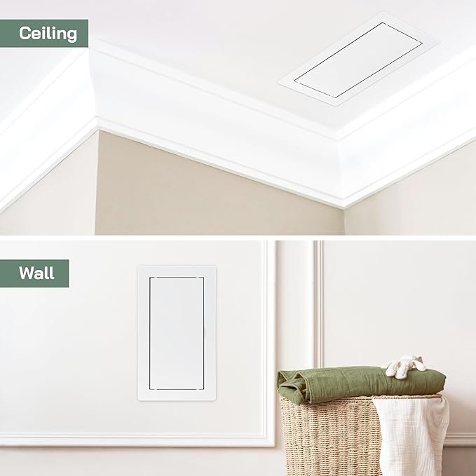 Vent Systems 4x8 Access Panel - Easy Doors ABS Plastic for Drywall, Wall and Ceiling Electrical Plumbing Service Door Cover Exterior Dimensions 5.3x9.3 Inch White 4 x 8/100 200 mm