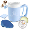 Dog Paw Washer Kit - Includes Paw Cleaner Cup, Towel, Pet Bath Brush & Moisturizing Balm - Dog Foot Washer for Muddy Paws, ideal for Small & Medium Dogs (Blue, Small)