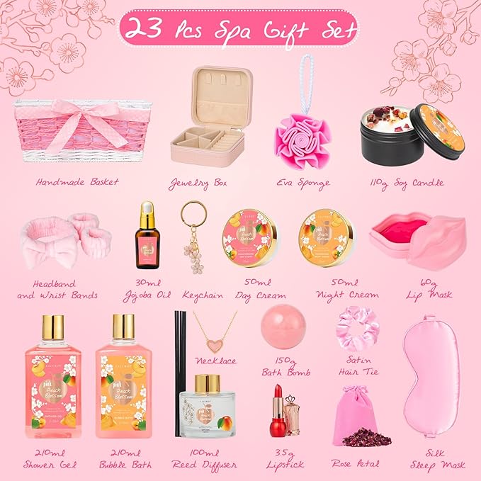 Christmas Gifts for Women Gift - 23-Piece Relaxing Bath and Body Gift Baskets Set Spa Gift Baskets for Women, Gift Sets | Mothers Day Gift for Mom, Birthday Present, Holiday, Anniversary Gift Idea