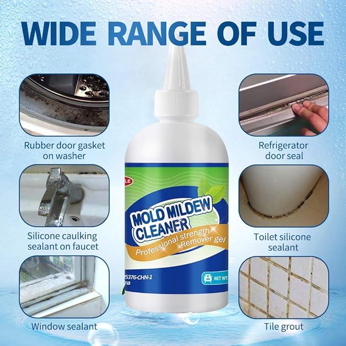 Mold Remover Gel - Effective Mold Cleaner for Household Shower, Kitchen Sinks, Walls, Tiles, Grout, Bathrooms, Washing Machine and Refrigerator Strips - 15 Fl.Oz