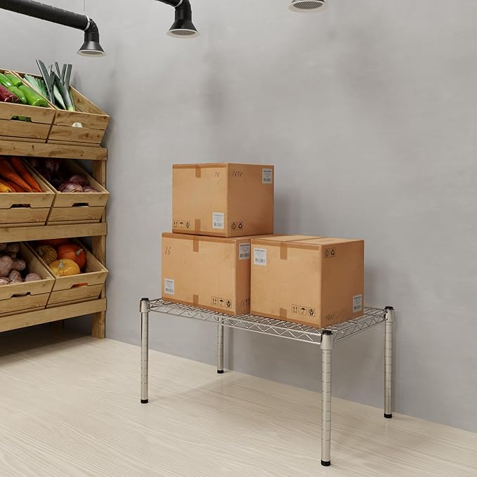 Wire Shelving Kit | NSF Commercial Storage Rack Unit (1-Tier | 14" Height, 18" Deep x 30" Wide)