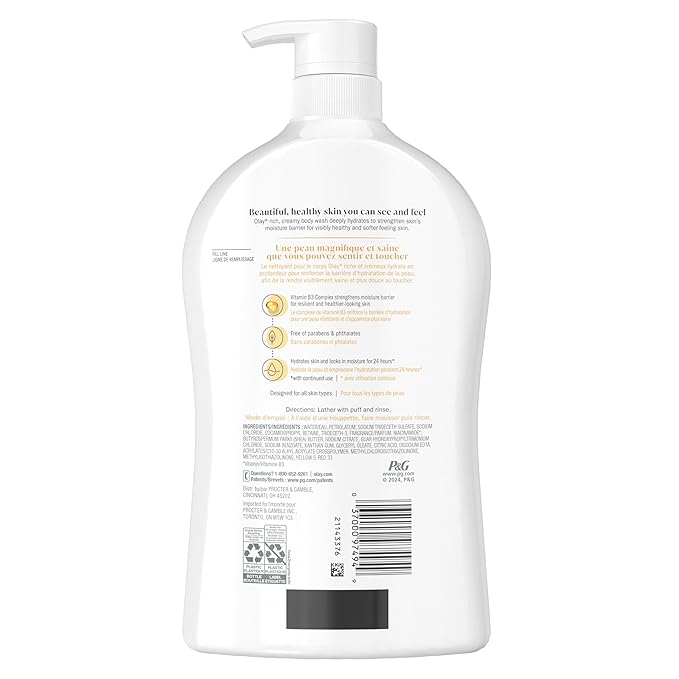 Olay Body Wash for Women, Ultra Moisture, 24hr Moisturizing, Hydrating & Refreshing, B3 Vitamin Complex, Free of Parabens & Phthalates, For All Skin Types, Shea Butter Scent, 33 fl oz