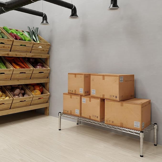 14" Deep x 42" Wide x 8" Height 1-Tier Wire Shelving Kit | NSF Commercial Storage Rack Unit