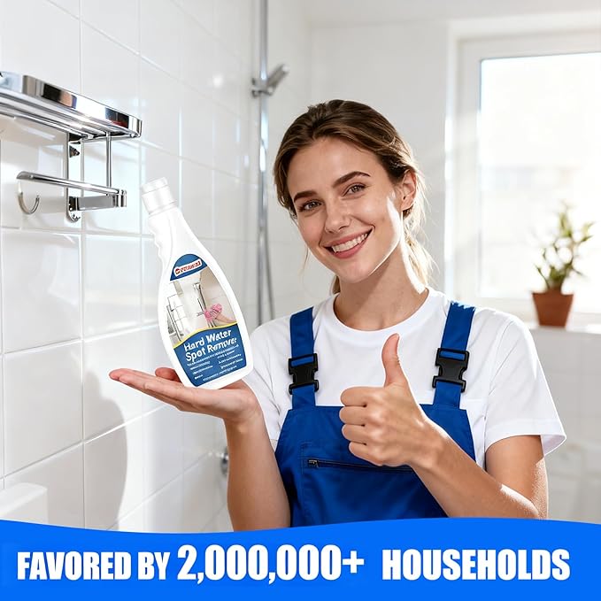 Hard Water Stain Remover, Shower Glass & Shower Door, Toilet Bowl Cleaner, for Calcium Build Up,Meet All Household Cleaner Needs 16 oz(600 grams)
