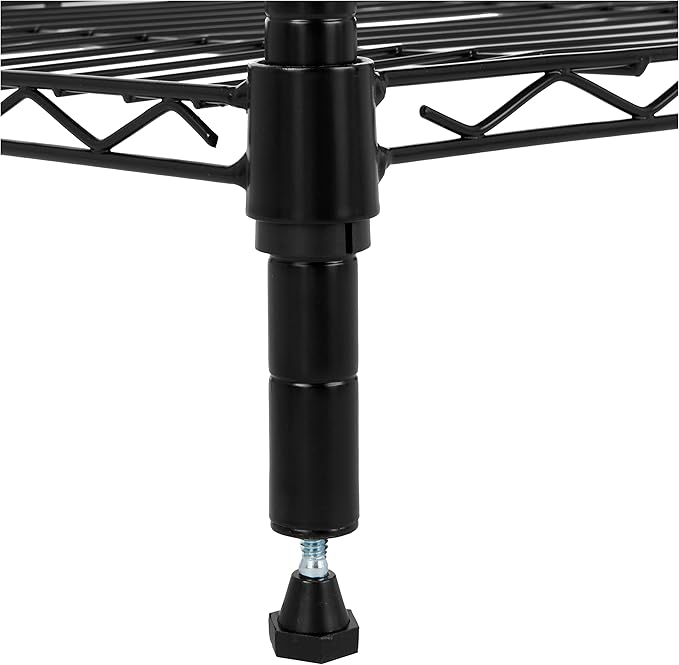 Amazon Basics 4-Shelf Adjustable Heavy Duty Steel Wire Rack Storage Shelving Organizer for Kitchen, Garage, 36" L x 14" W x 54" H, Black
