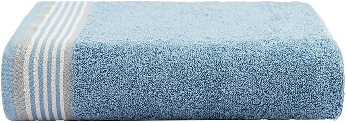 CASA COPENHAGEN He & She 2 Pieces Large Bath Sheet Set- Grey Violet + Dusty Blue, 550 GSM, Designed in Denmark Made of Soft Egyptian Cotton for Bathroom, Kitchen & Shower