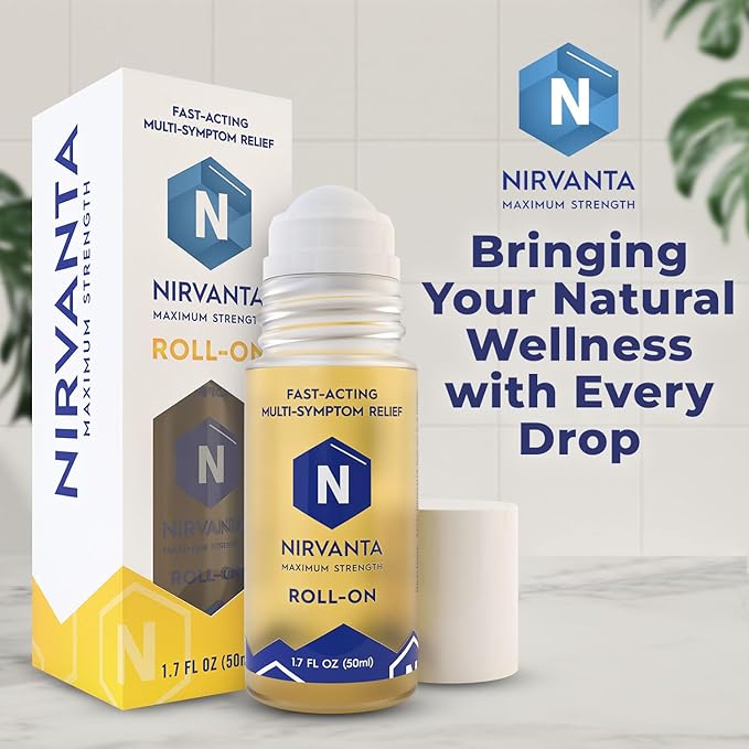 Natural Nerve Comfort Roll-On Oil 1.7oz – Fast-Absorbing with Rosehip, Frankincense and Myrrh - Soothing Support for Neck, Back & Joints – Lightweight and Non-Greasy